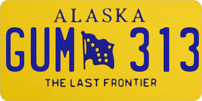 AK license plate GUM313