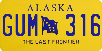 AK license plate GUM316