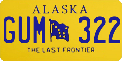 AK license plate GUM322
