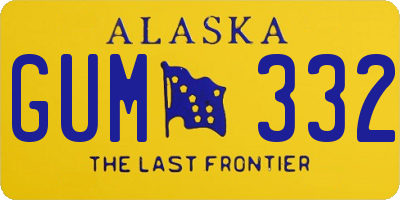 AK license plate GUM332