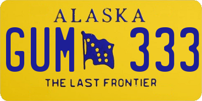 AK license plate GUM333
