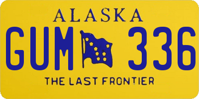 AK license plate GUM336