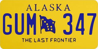 AK license plate GUM347