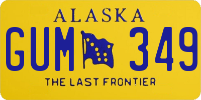 AK license plate GUM349