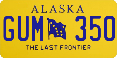 AK license plate GUM350