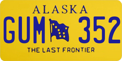 AK license plate GUM352