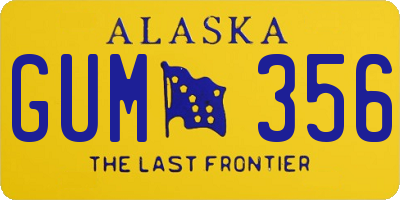 AK license plate GUM356