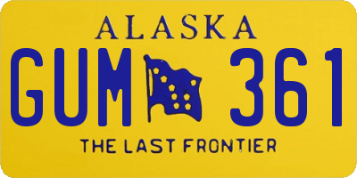 AK license plate GUM361