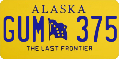 AK license plate GUM375