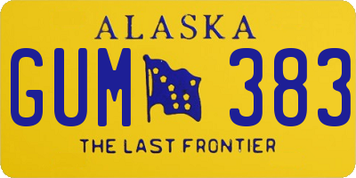 AK license plate GUM383