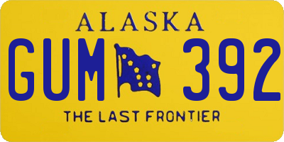 AK license plate GUM392