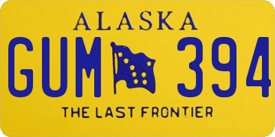 AK license plate GUM394