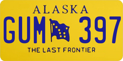 AK license plate GUM397
