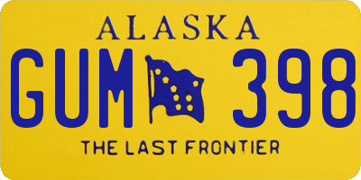 AK license plate GUM398