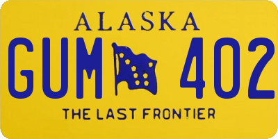 AK license plate GUM402