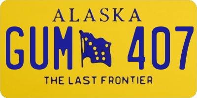 AK license plate GUM407