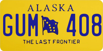 AK license plate GUM408