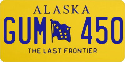 AK license plate GUM450
