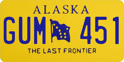 AK license plate GUM451