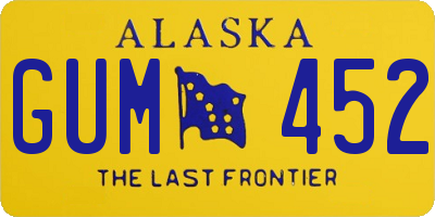 AK license plate GUM452