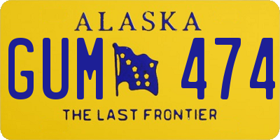 AK license plate GUM474