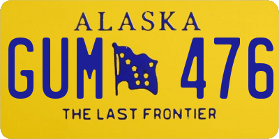 AK license plate GUM476