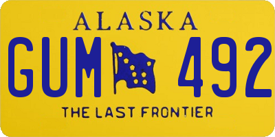 AK license plate GUM492
