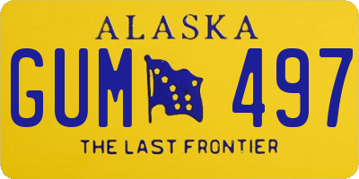 AK license plate GUM497