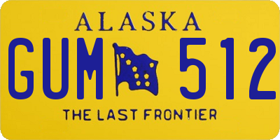 AK license plate GUM512