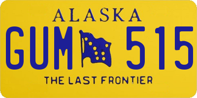AK license plate GUM515