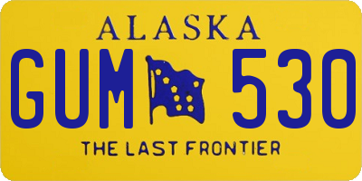 AK license plate GUM530