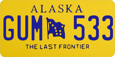 AK license plate GUM533