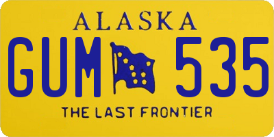 AK license plate GUM535