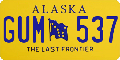 AK license plate GUM537