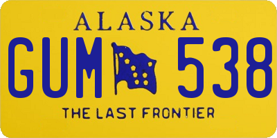 AK license plate GUM538
