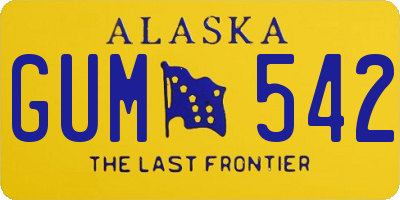 AK license plate GUM542