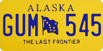 AK license plate GUM545