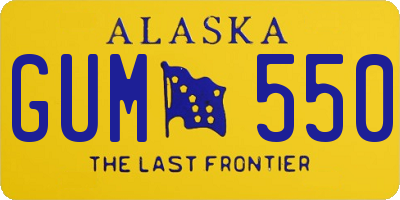 AK license plate GUM550