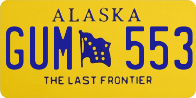 AK license plate GUM553