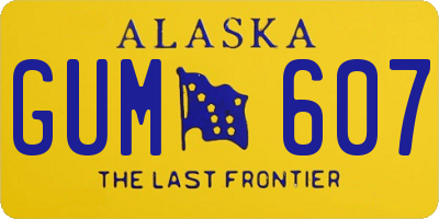 AK license plate GUM607