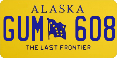 AK license plate GUM608