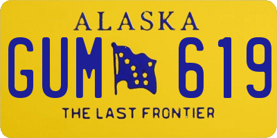AK license plate GUM619
