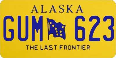AK license plate GUM623