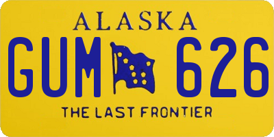 AK license plate GUM626
