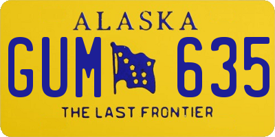 AK license plate GUM635