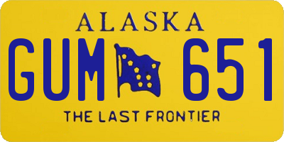 AK license plate GUM651