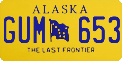 AK license plate GUM653
