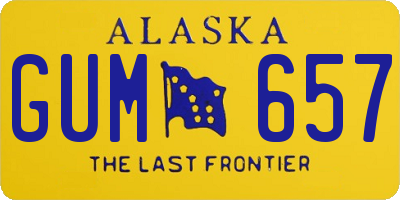 AK license plate GUM657