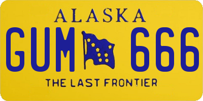AK license plate GUM666
