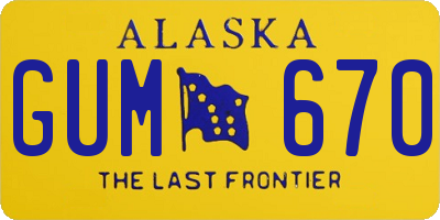 AK license plate GUM670